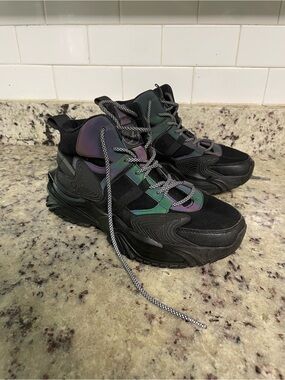 Javi Jiggy reflective sneaker boot shoes in black and purple 8.5 man